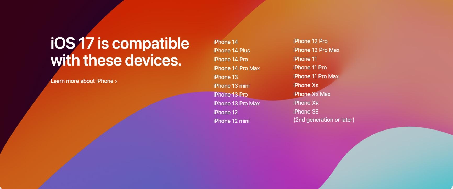 iOS 17 برای چه گوشی‌هایی منتشر می‌شود 